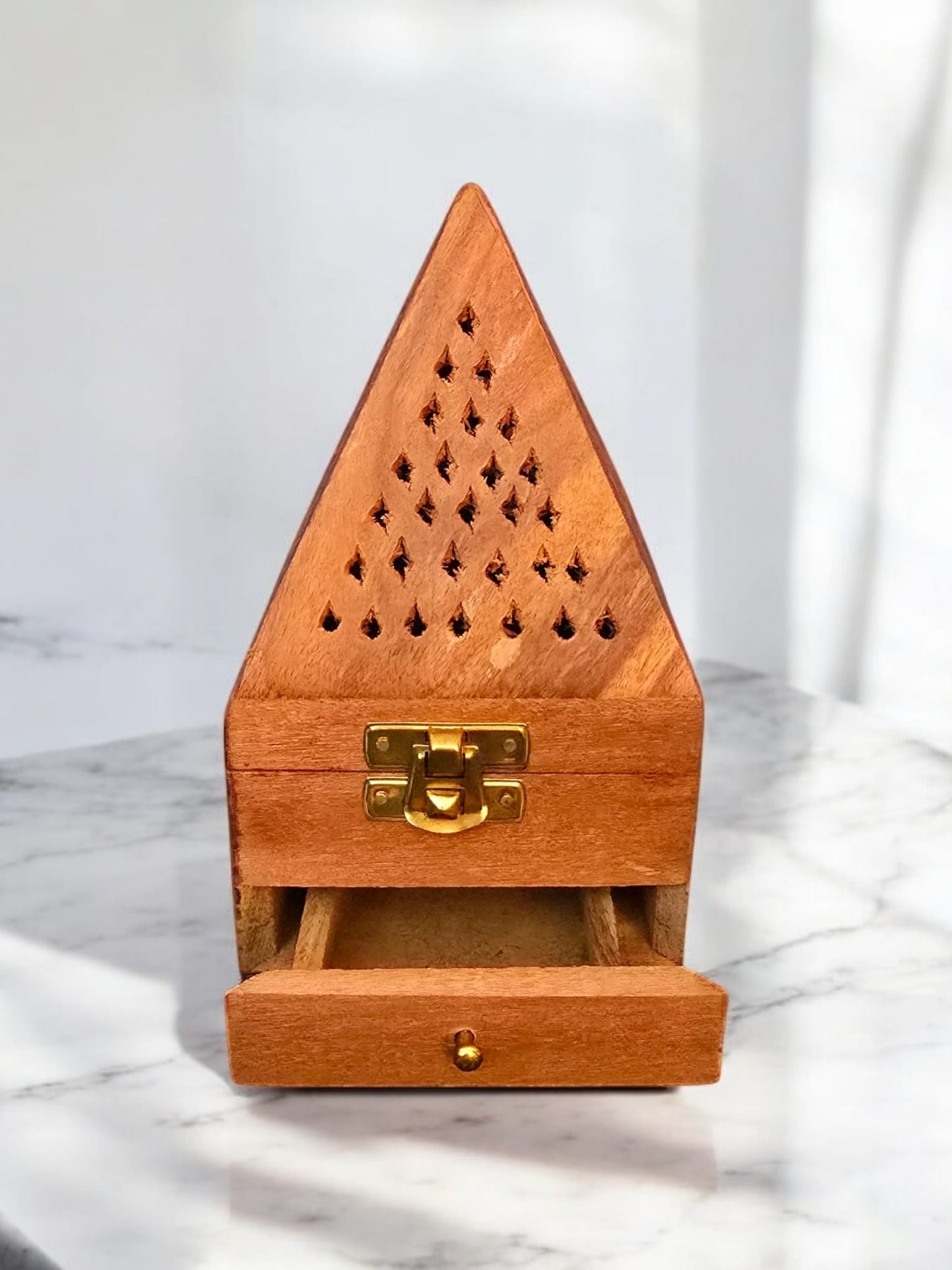 Pyramid Top Square Bottom Incense Cone Holder (Big)