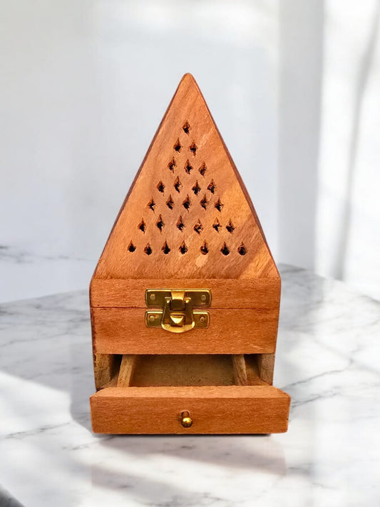 Pyramid Top Square Bottom Incense Cone Holder (Big)