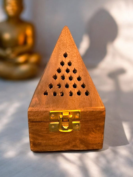 Pyramid Top Square Bottom Incense Cone Holder (Small)